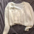 Two-Piece Camisole Knitted Vest with Long Sleeve Cropped Cardigan
